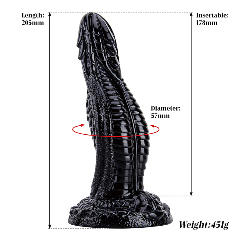 Women's Large Realistic Monster Cock Dildo Soft PVC Black Penis Design