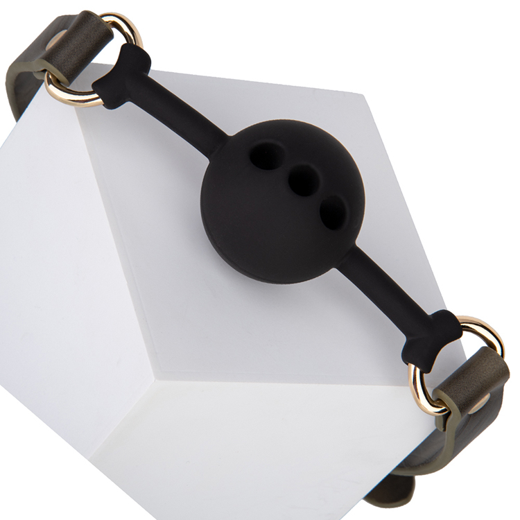 Grey PU SM Seat Belt Mouth Plug Ball PU Leather SM Adult Sex Toys for Fetish and Adult Couples