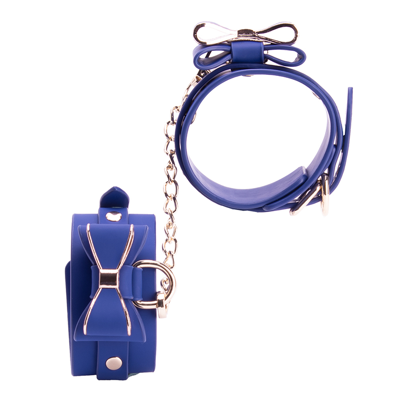 Customized BDSM Bundle for Adult Fetish Games Featuring Advanced Restraint and Handcuffs in the Lacan Blue Kit