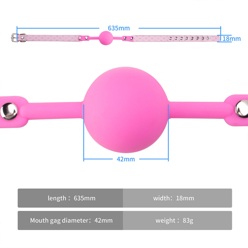 Adult Slave Harness Silicone Ball Open Mouth Gag