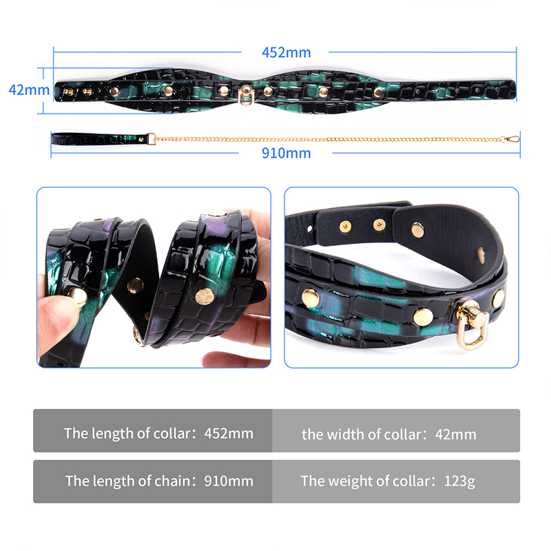 Women Roleplay Luxury Collar and Sex Toys Adjustable Slave Restraints Adult Products SM Bondage Collar for Couples