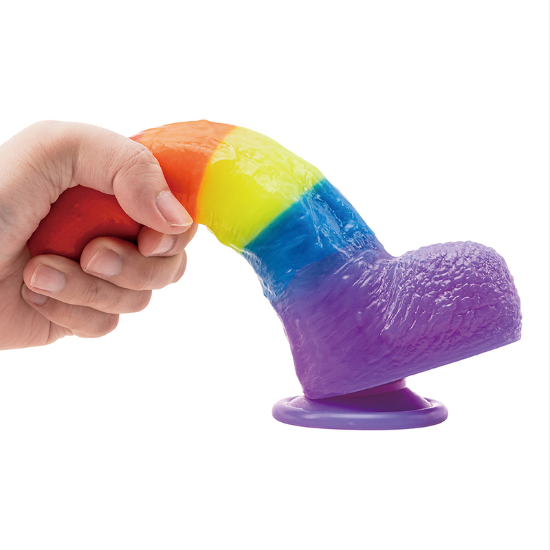 Colorful Rainbow Soft Jelly Real Penis Dildo