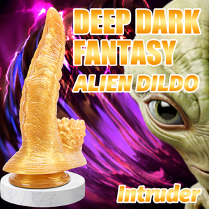 Men's Adult Toy Fantasy Gold Alien Dildo Animal Dildos with Colorful Monster Design