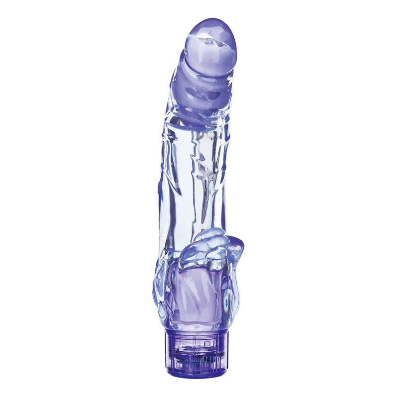 Transparent Purple Vibrating Dildo for Adult Female