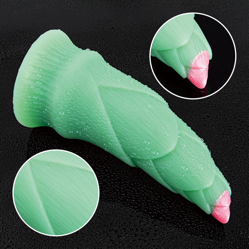 Spring Bamboo Shoot Style Silicone Rubber Realistic Penis Adult Toy
