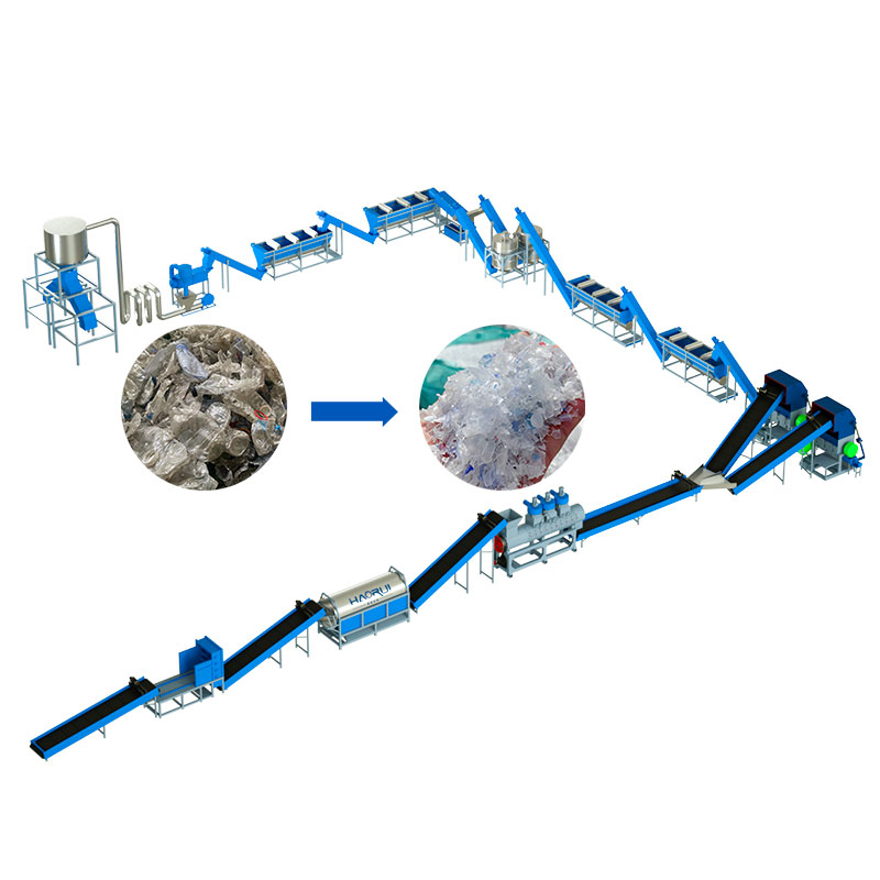 Industrielt affald Pet Plastic Genbrug Machine Line Plant