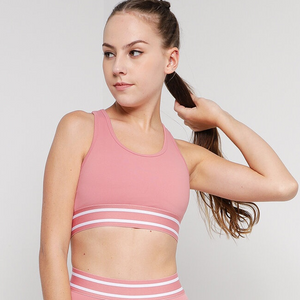 Sports Bra with Stripe Jacquard Underbust Band