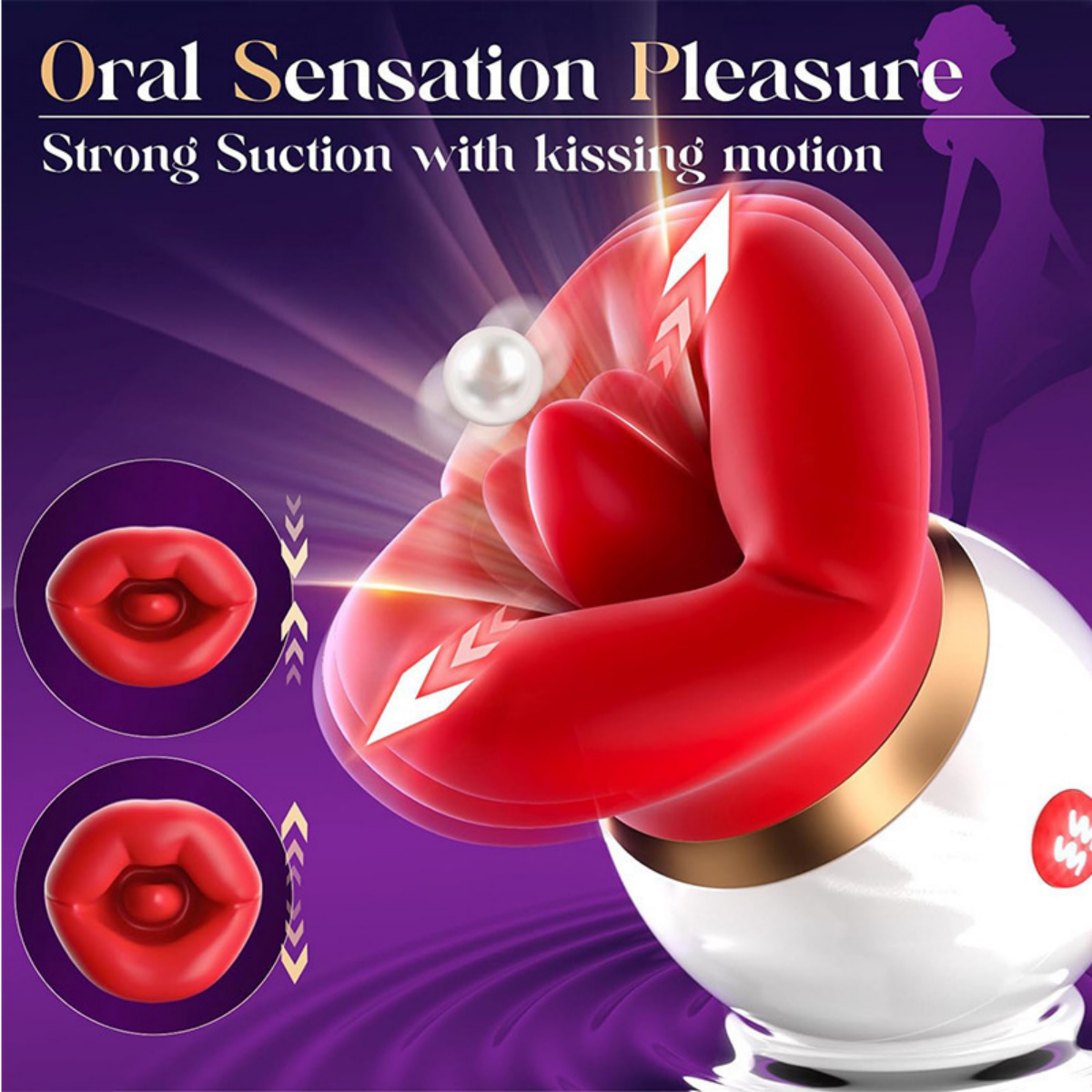 Rose Mouth-Shaped Adult Sex Toy Vibrator