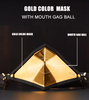 Adult SM Bondage Restraint for Enhanced Sensory Deprivation Golden Punker Locking Muzzle Gag with Premium Leather Straps