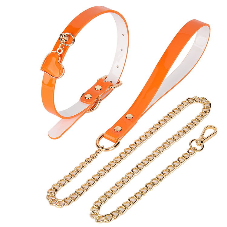 Best Selling Flame PU Leather Restraint Collar BDSM Bondage Neck Collar for Couples' Play