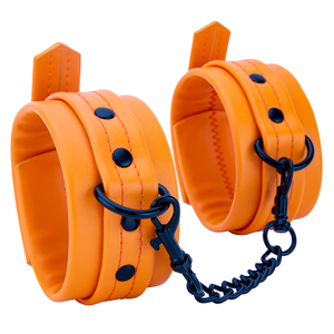 BDSM PU Leather Handcuffs Professional Restraint Toys for Adult SM Bondage Play