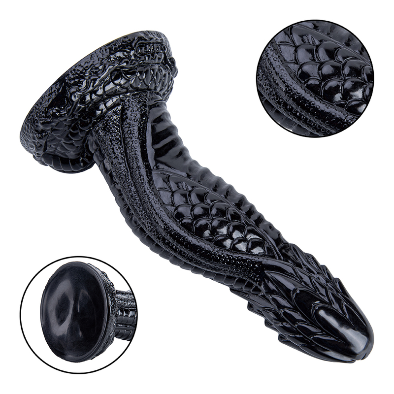 Women's Large Realistic Monster Cock Dildo Soft PVC Black Penis Design