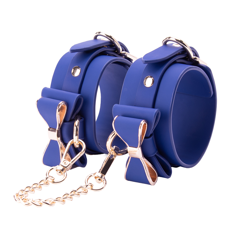 Customized BDSM Bundle for Adult Fetish Games Featuring Advanced Restraint and Handcuffs in the Lacan Blue Kit