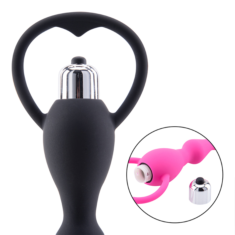 Silicone Vibrating Anal Beads Vibrator Butt Plug