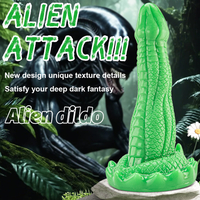 Snake Pattern Flexible Silicone Alien Penis Dildo Lifelike Cock with Strong Suction Cup for Women's