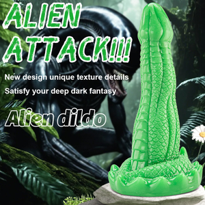 Snake Pattern Flexible Silicone Alien Penis Dildo Lifelike Cock with Strong Suction Cup for Women's