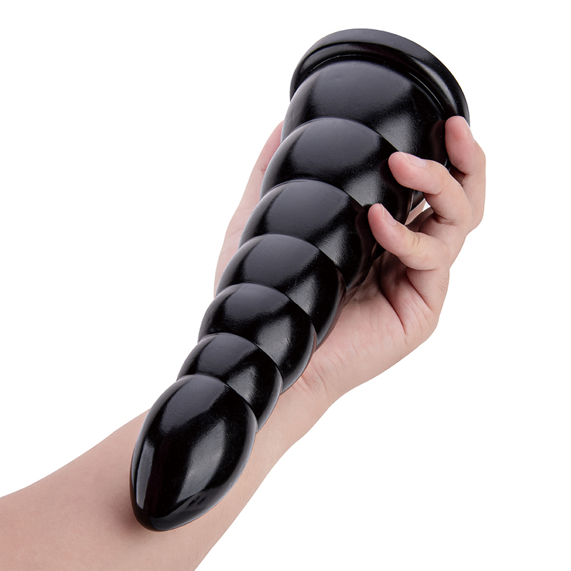 Lifelike Artificial Penis Dildo Big Soft Black Flesh Design with PVC Anal Plug for Women
