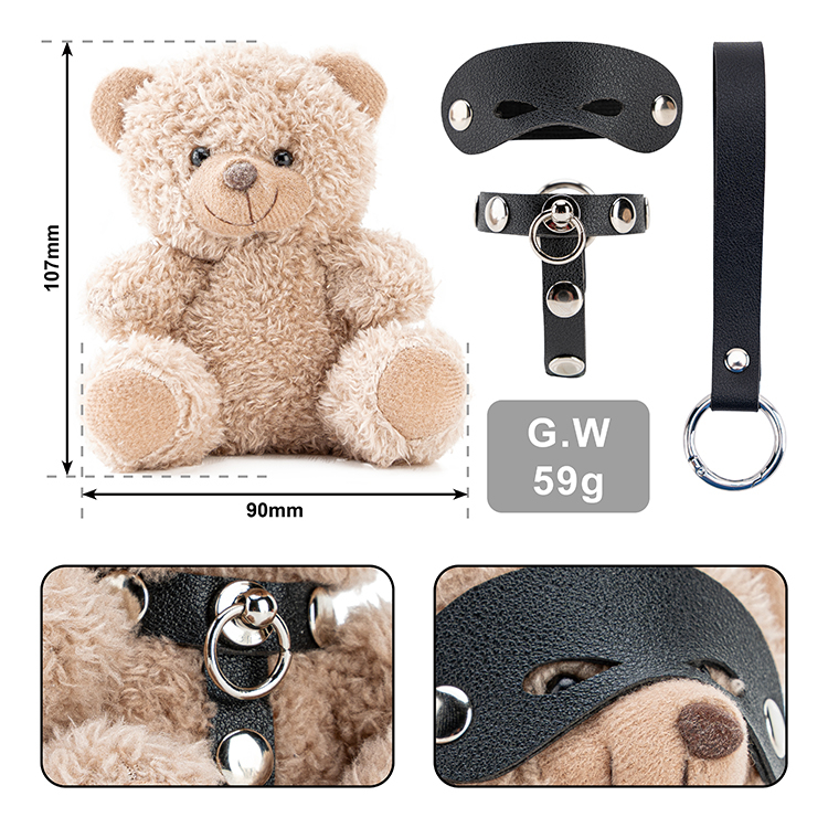 Key Chain PU Leather BDSM Bear Harness Bear