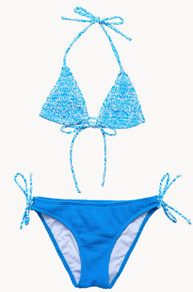 Snapper Rock Girls Santorini Blue Tri Set