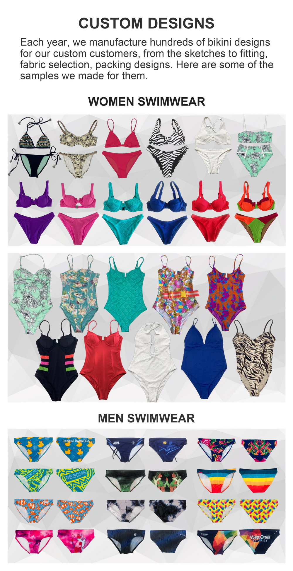 Custom Design OEM swimwear