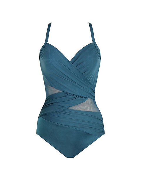 Maillot de bain en soie de couleur pure