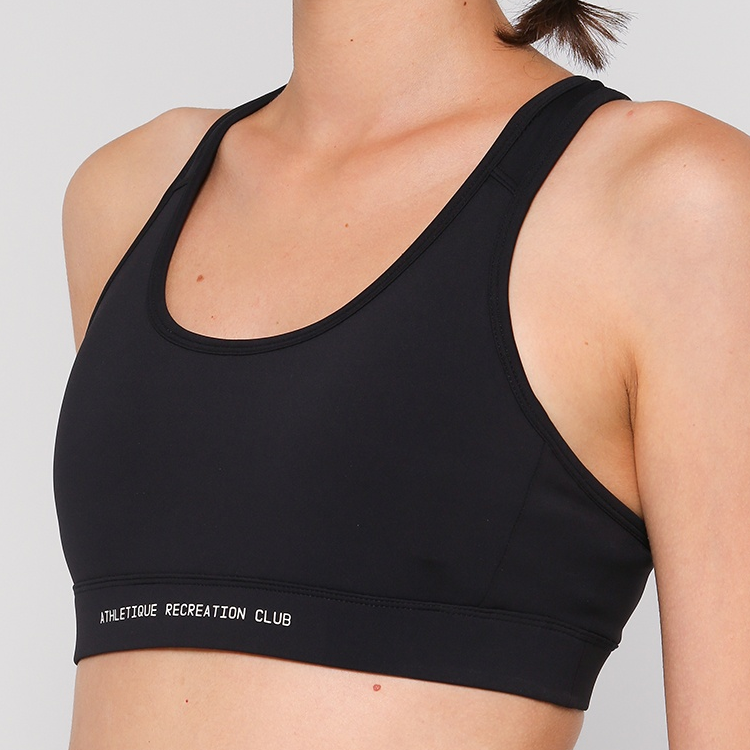 Womens Black Cotton Sports Bra