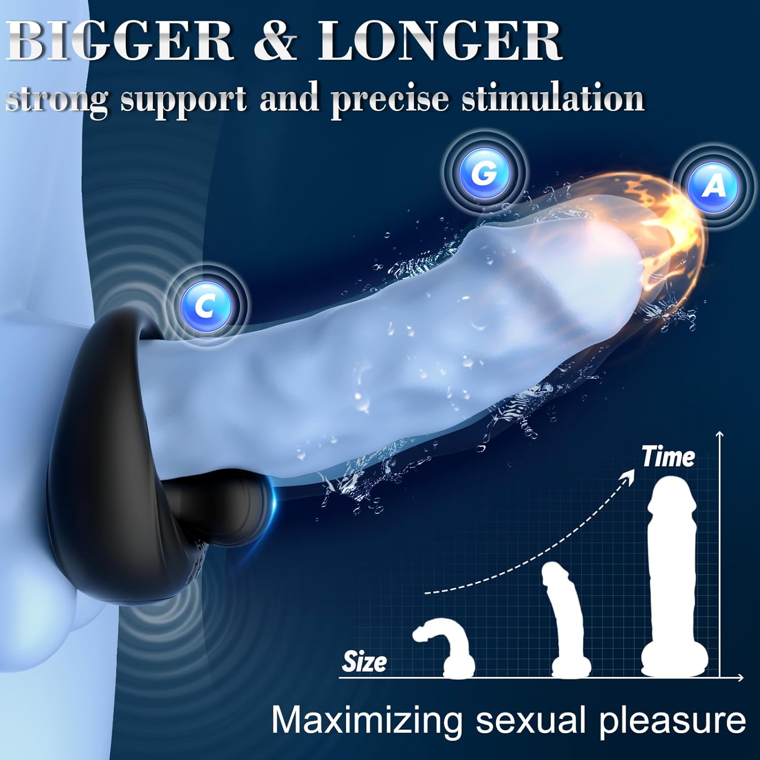  Silicone Cock Ring with Adjustable Vibration Intensity for Enhanced Pleasure