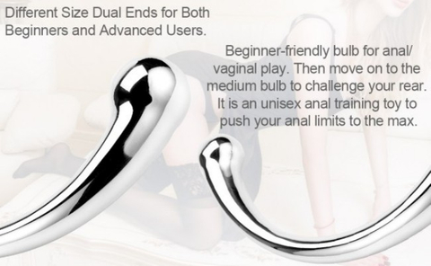 Dual-Action G-Spot Stimulator: Curved Metal Wand with Percussion Vibration for Enhanced Couple's Intimacy