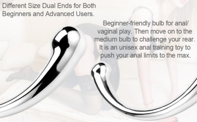 Dual-Action G-Spot Stimulator: Curved Metal Wand with Percussion Vibration for Enhanced Couple's Intimacy