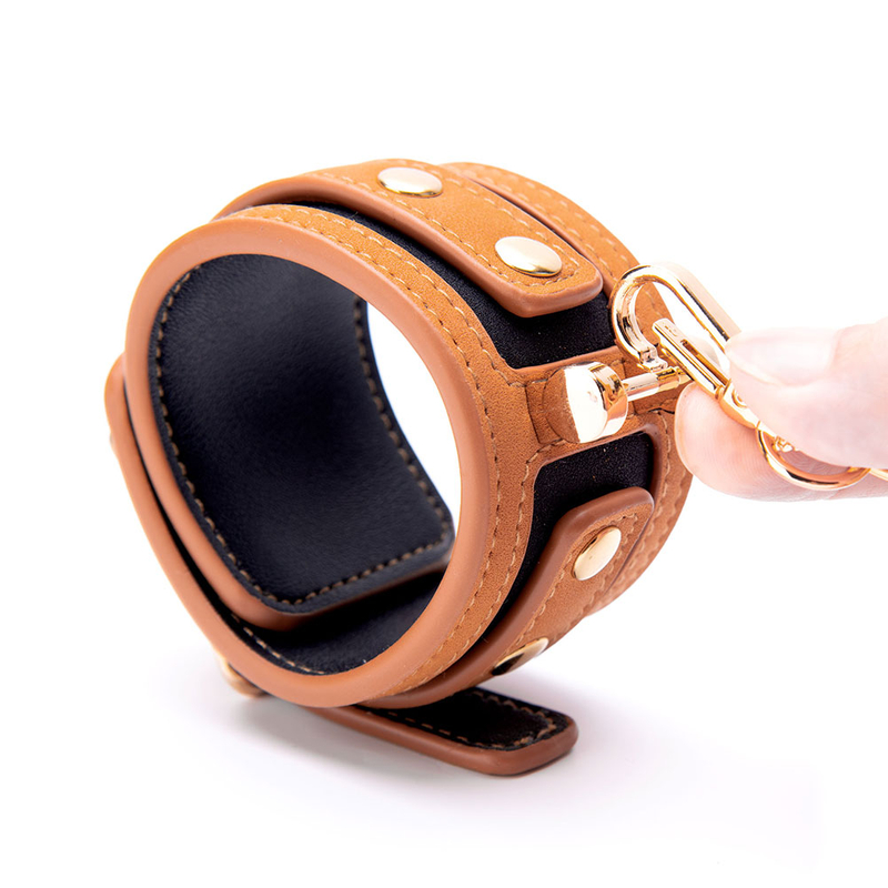 PU Leather Handcuffs Adult Erotic Toys for BDSM Restraint and SM Bondage