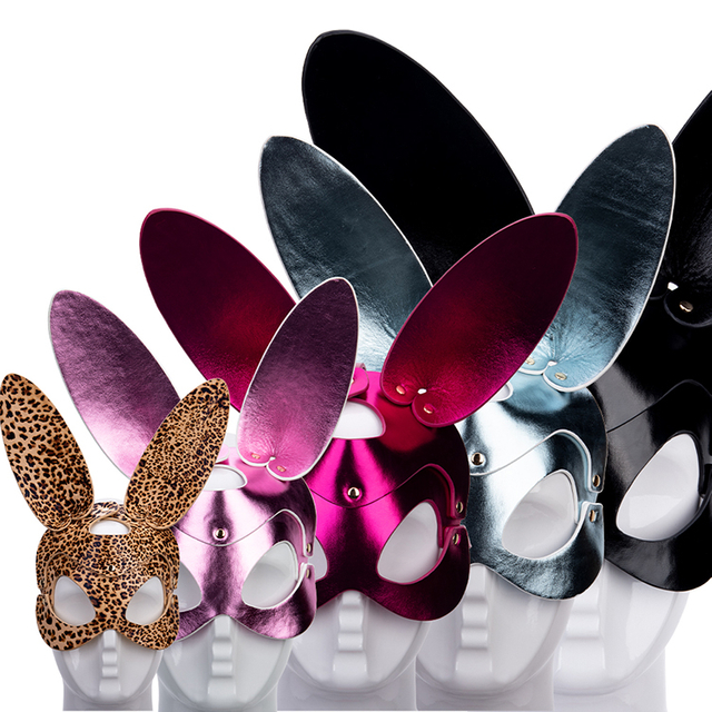 Sexy BDSM Bondage Restraint Set Rabbit Eye Mask Blindfold for Erotic Play