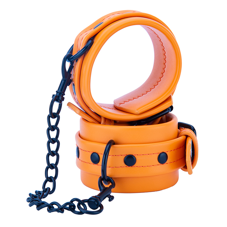 BDSM PU Leather Handcuffs Professional Restraint Toys for Adult SM Bondage Play