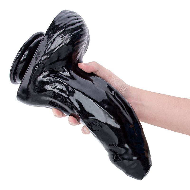 Large Realistic Soft Black Dildo
