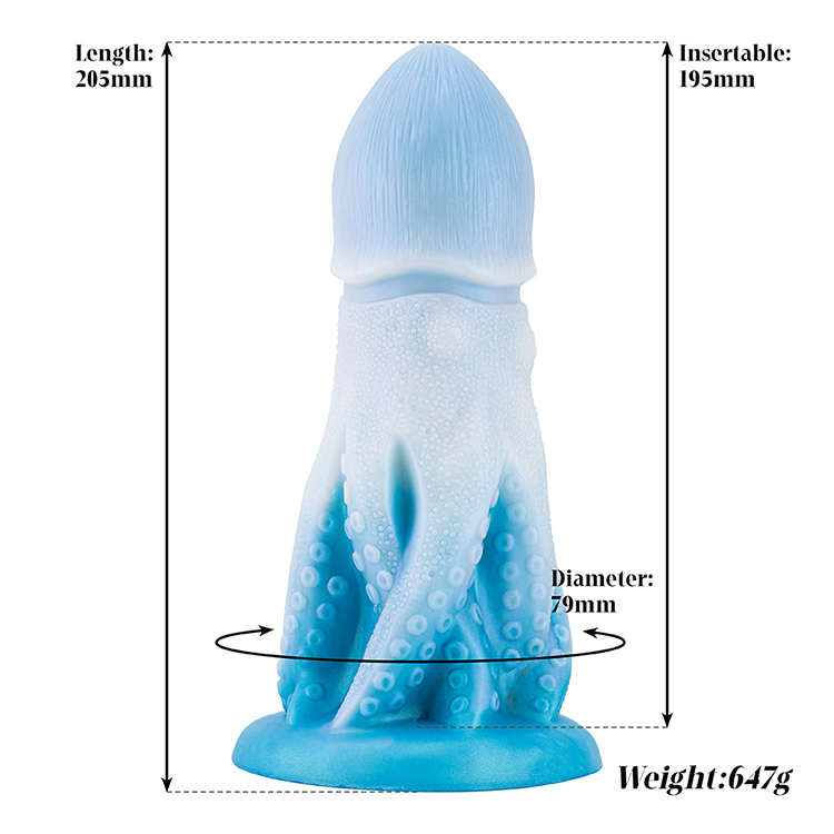 Soft Silicone Octopus Tentacle Dildo with Suckers Huge and Whimsical Alien Design