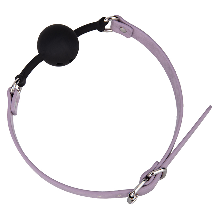 Adult Sex Toys for Fetish and Couples Purple Silicone SM Seat Belt Mouth Plug Ball and PU Leather SM Toys