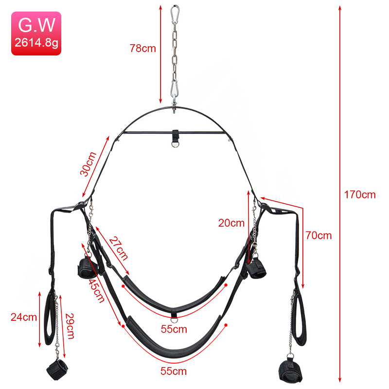 Seductive Adjustable BDSM Swing Bondage Sex Gear Hanging Chair Toy with Bondage Straps for Couples Passion Byfetish