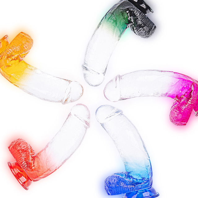 Gradient Color Solid Dildos TPR Jelly Dildo