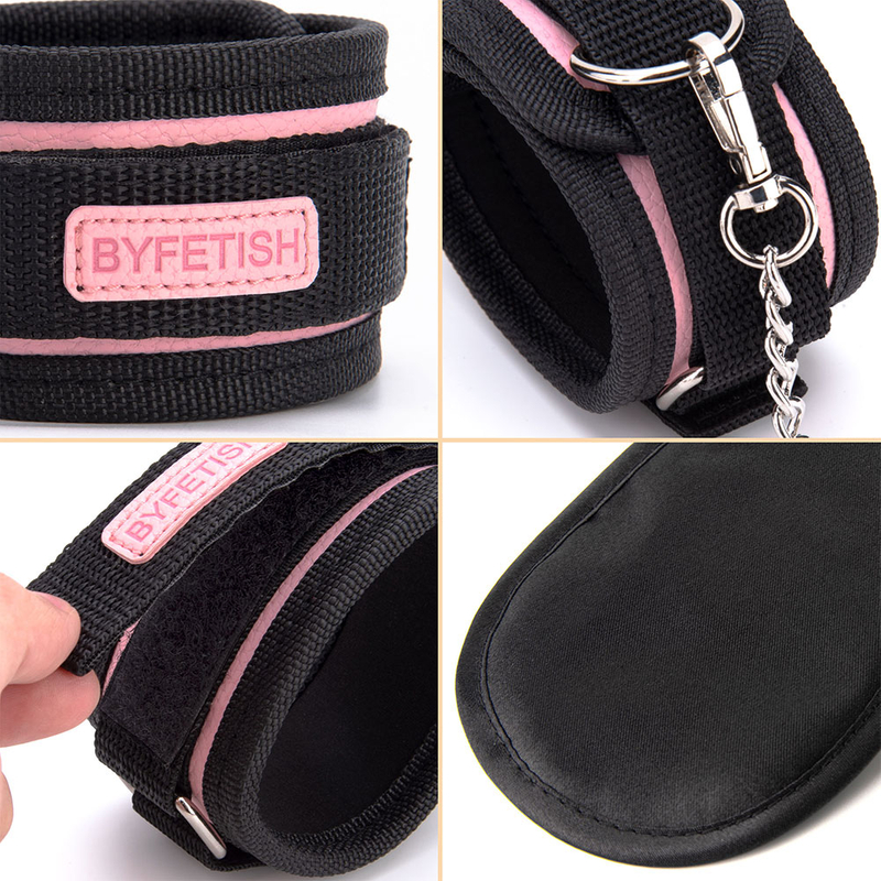 3pcs Set Bed Bondage Set Restraint Adult Game Belt Sex Handcuff Nipple Clamp Whip Collar Kit Sex Toy For Couple Sex Accessories