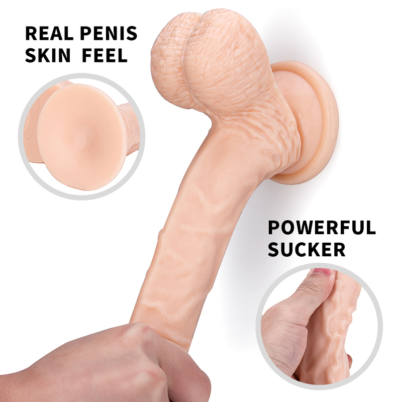 Realistic Soft PVC Flesh Penis Vagina Dildo Large Anal Butt Plug with Suction Cup for Women