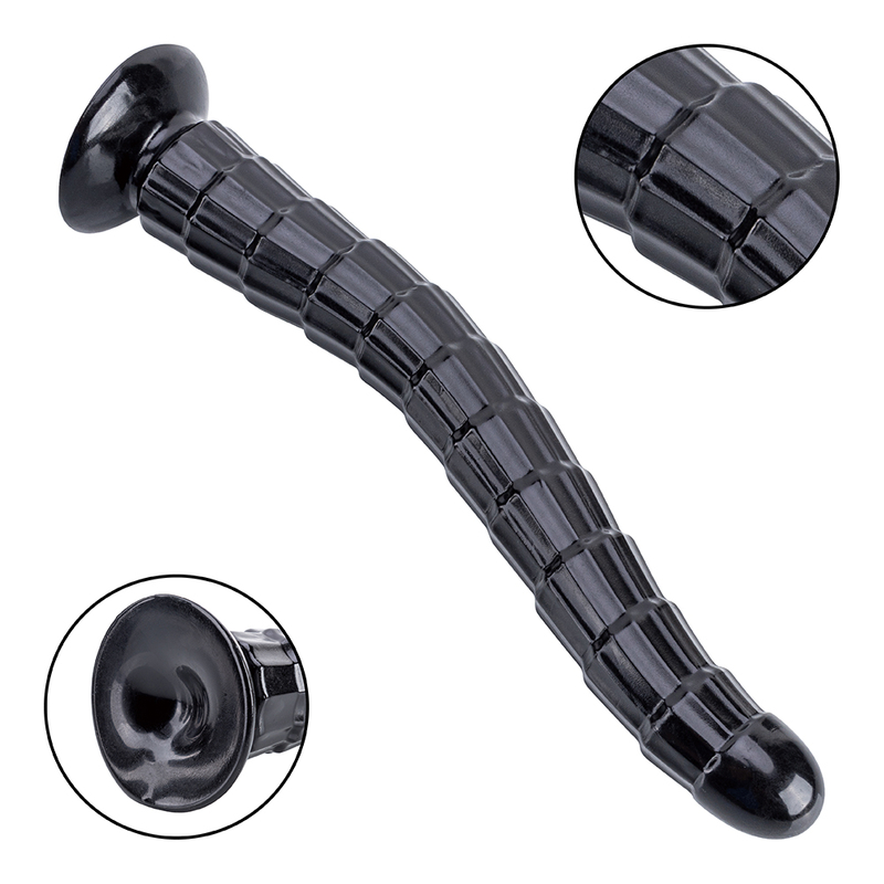 Custom Wholesale Black Long Thin Dildo Massager Hot Selling Couple Fun Toy from Fancy Factory