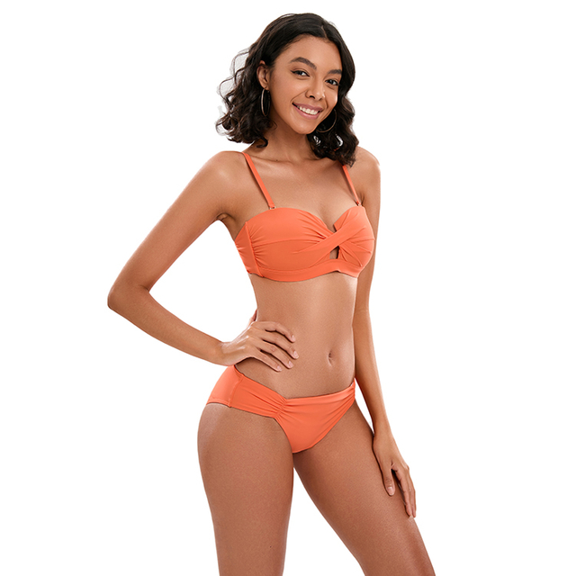 Set bikini a fascia drappeggiato