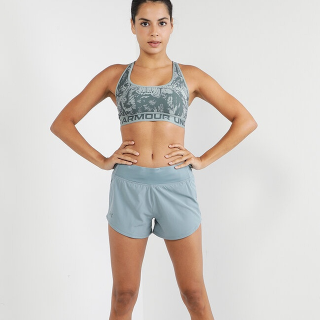 Soutien-gorge de sport croisé bleu à bretelles au dos