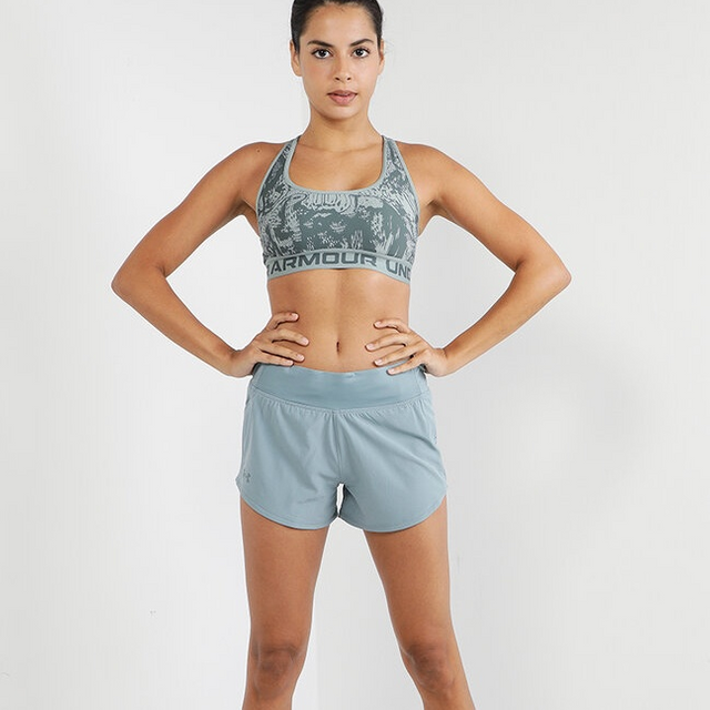 Blue Back Straps Crossover Sports Bra