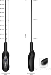 Male Vibrating Urethral Sounds Silicone Catheter Stretching Vibrator 