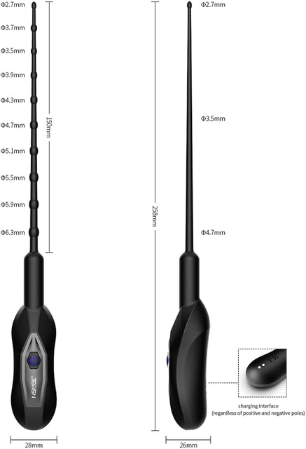 Male Vibrating Urethral Sounds Silicone Catheter Stretching Vibrator 
