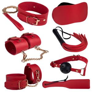 7PCS Red Female Bondage Kit Sexy Couple Adult Toys for Bondage Game Present Gift Premium BDSM Bondage Set