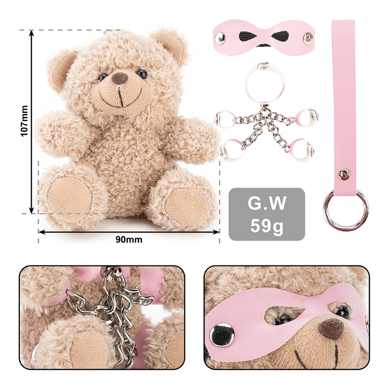 Christmas Gift Gothic Bear Leather Vest Belt Set SM Bear Gift