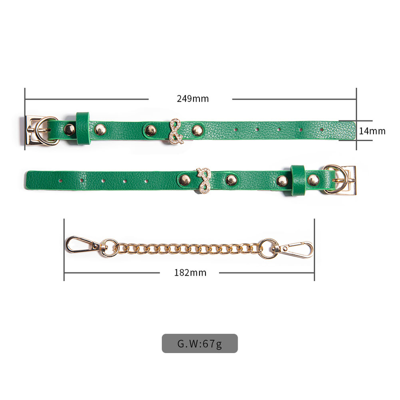 Soft Adjustable Green Handcuffs SM Bondage Restraints Set