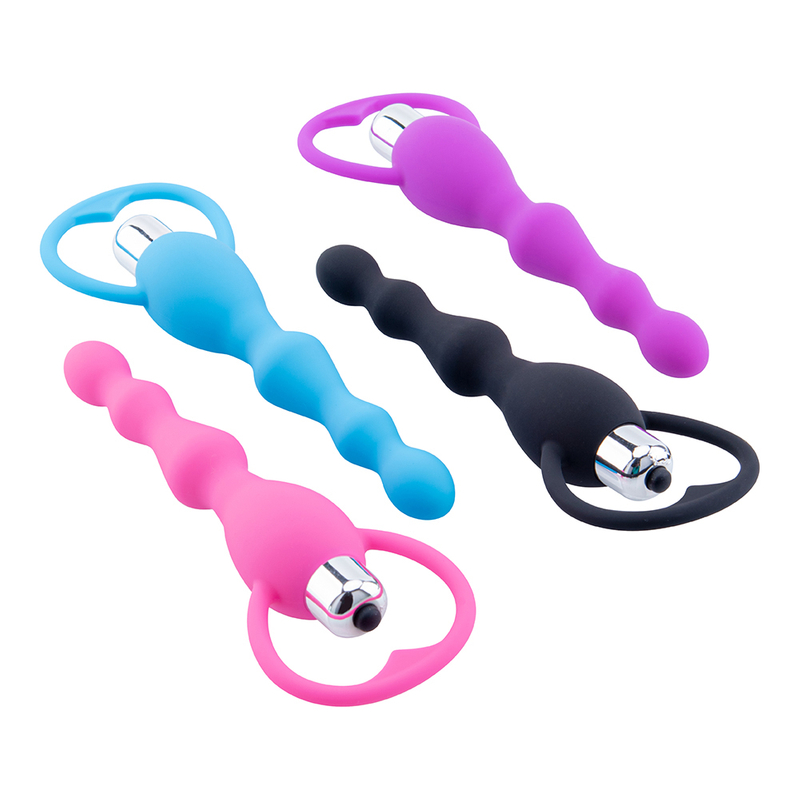 Silicone Vibrating Anal Beads Vibrator Butt Plug