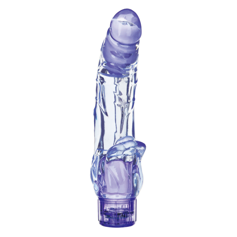 Transparent Purple Vibrating Dildo for Adult Female